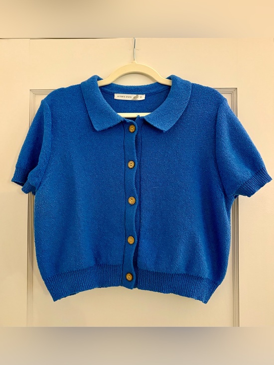 Altar'd State Tops - Altar’d State Madison Button Up Crop Top in Blue Size L